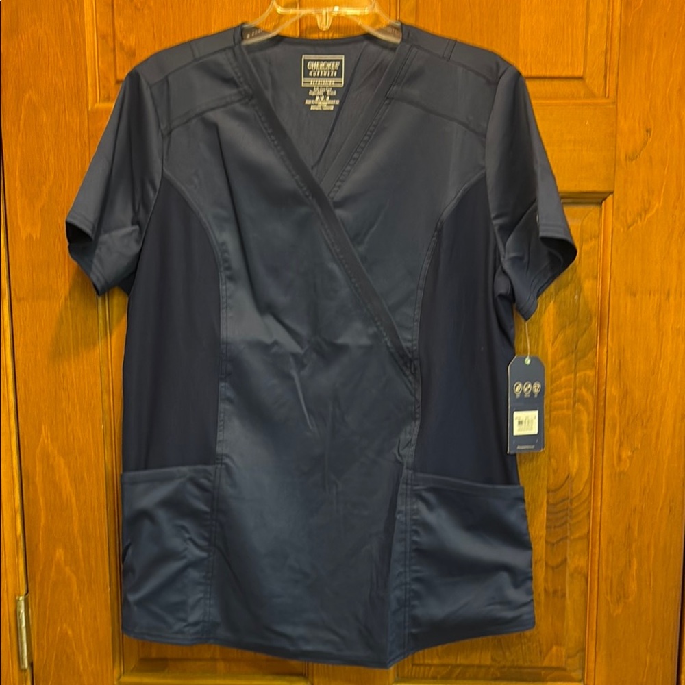 Cherokee Navy V-Neck Scrub Top